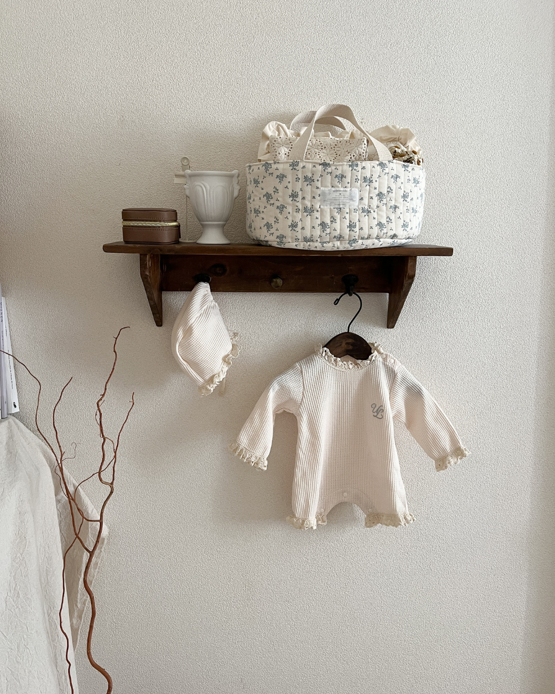 【新作 7日(金) 10:00 販売】UL ORIGINAL：ニューボーンワッフルロンパース