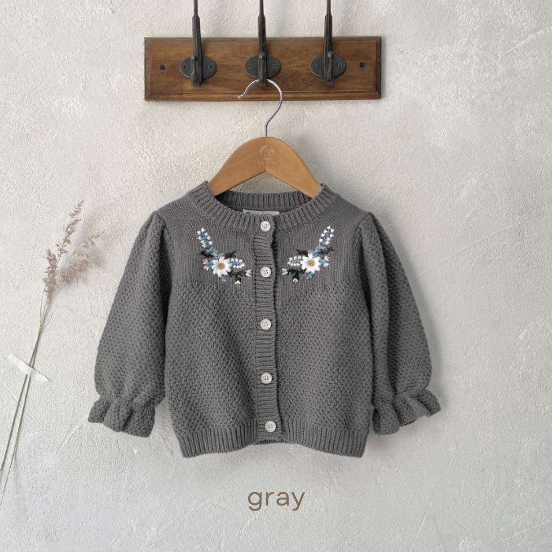 フラワー刺繍カーディガン