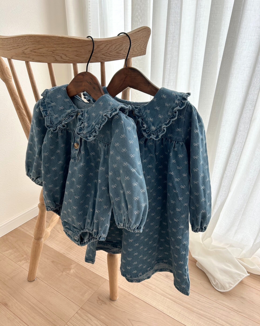 【新作】リボンデニムロンパース / ワンピース