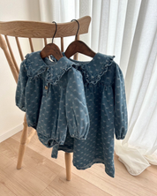 【新作】リボンデニムロンパース / ワンピース