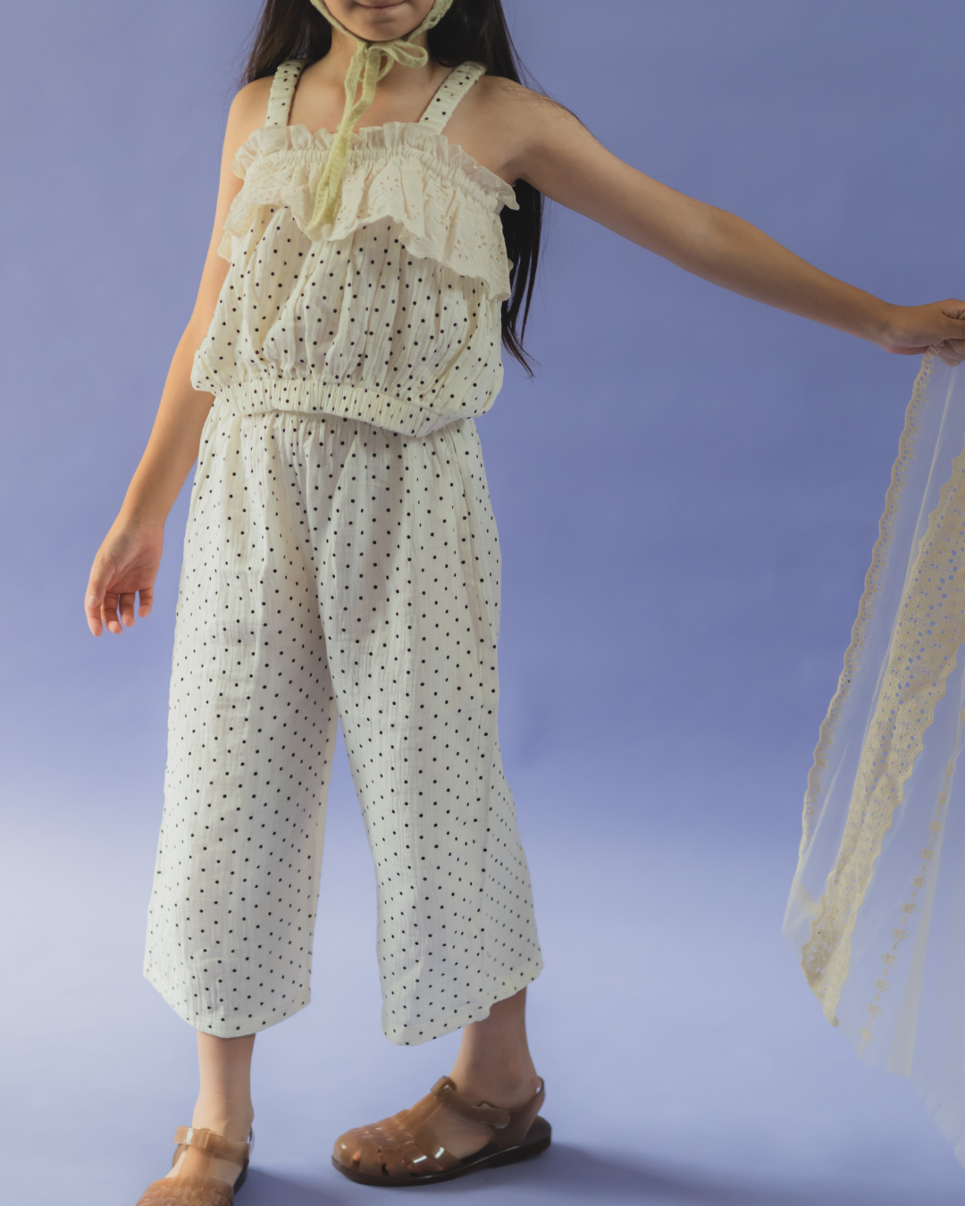 【SALE】アイレットフリルドット セットアップ