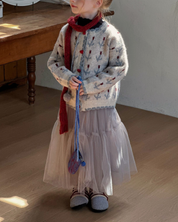 ハートボタンジャカードニットカーディガン