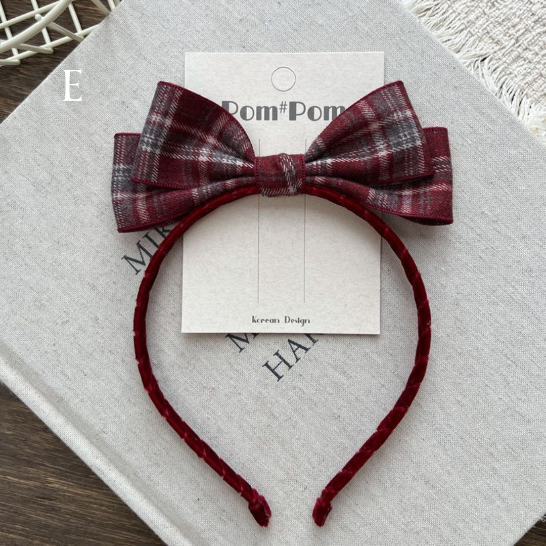 ボルドーチェックアクセサリー