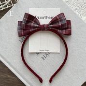 ボルドーチェックアクセサリー