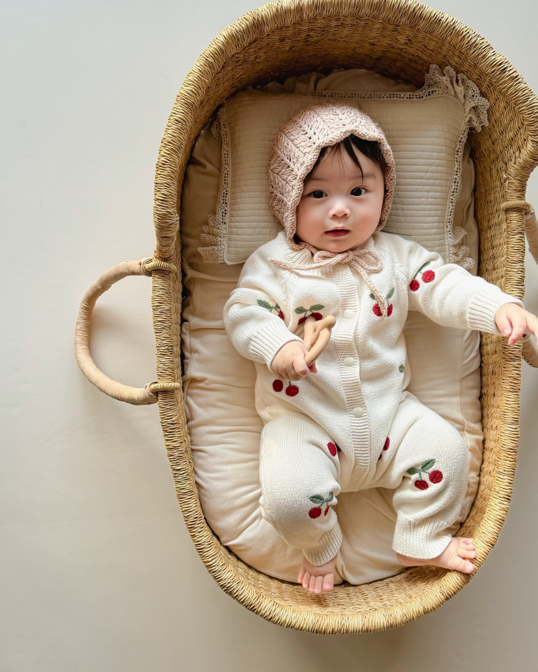 【新作】チェリーニットカバーオール