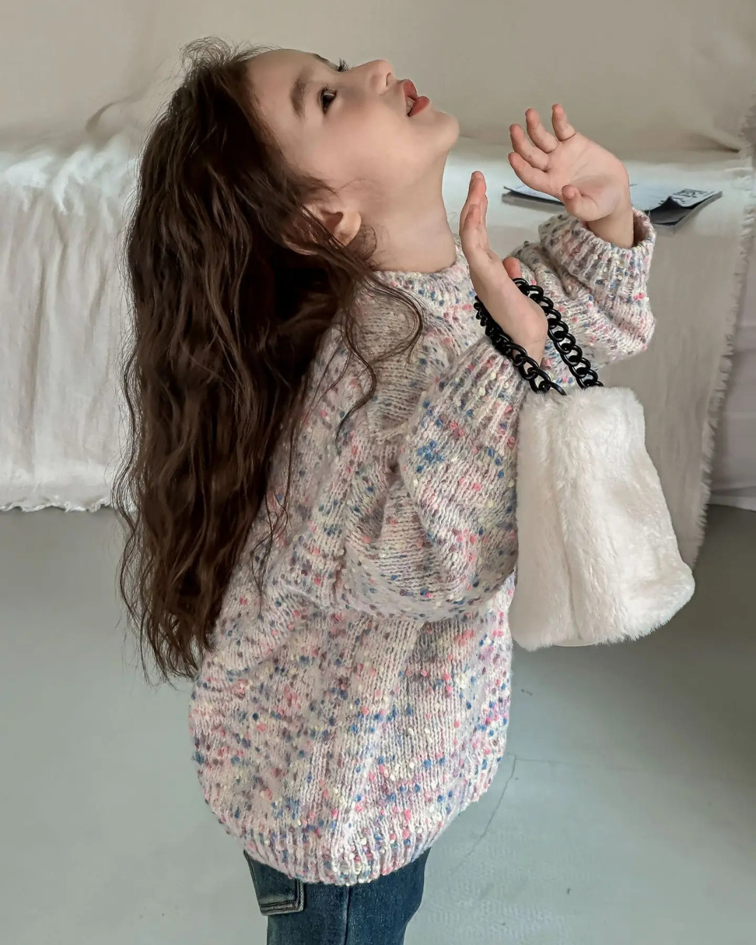 【新作 7日(金) 10:00 販売】ミックスカラーニット