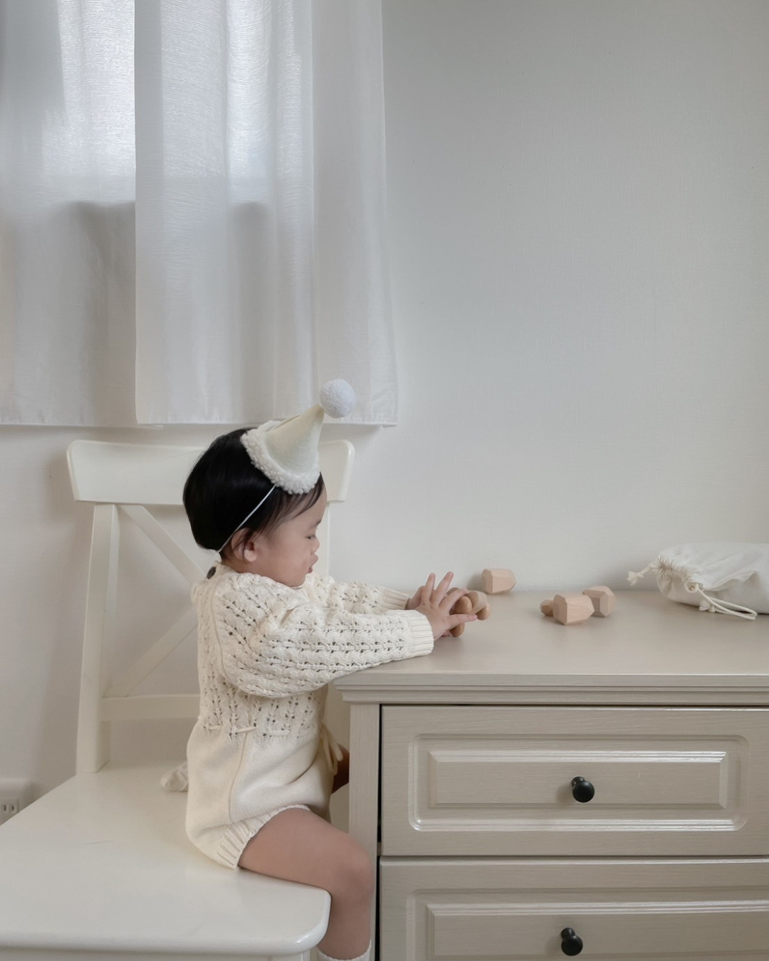 【新作】編みニットロンパース