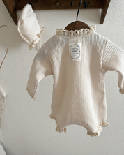 【新作 7日(金) 10:00 販売】UL ORIGINAL：ニューボーンワッフルロンパース