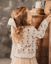 ハートボタンジャカードニットカーディガン