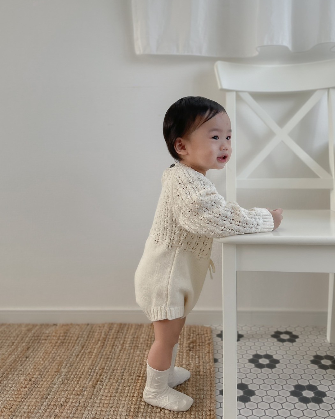 【新作】編みニットロンパース