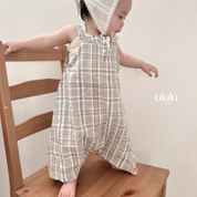 【SALE】チェックキャミロンパース