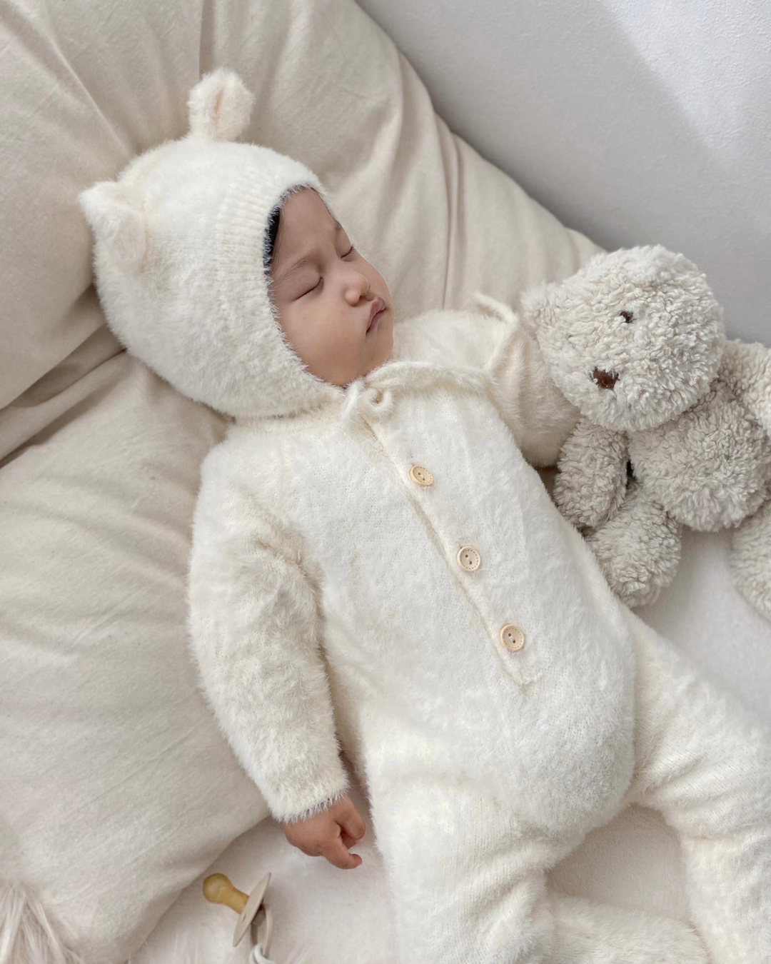 【新作 7日(金) 10:00 販売】ふわクマロンパース