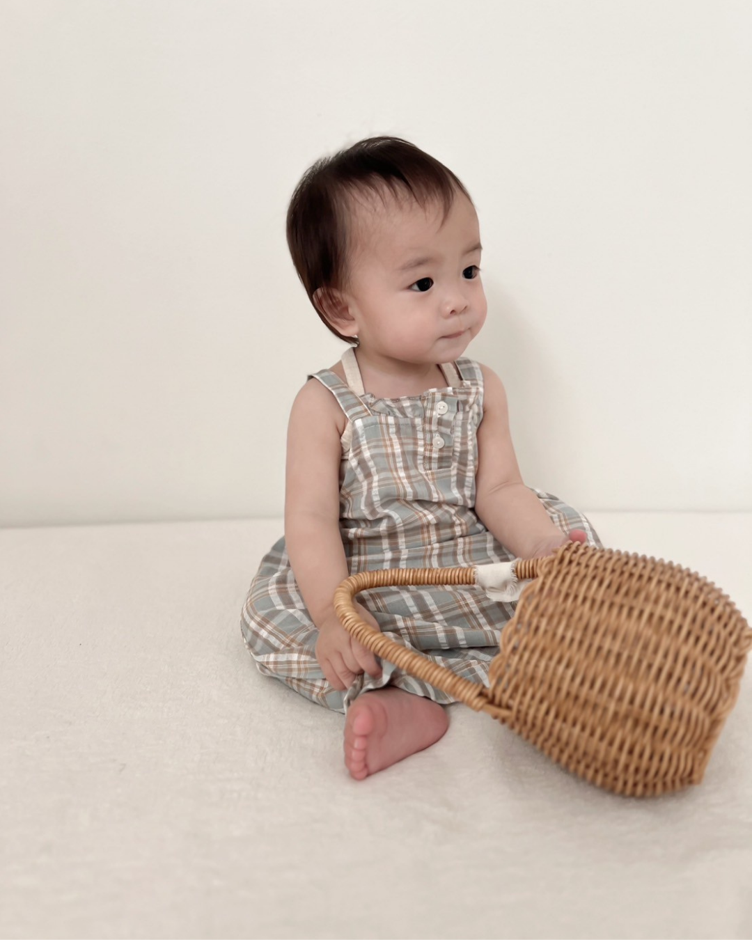 【新作 6/26(金) 10:00販売】チェックキャミロンパース