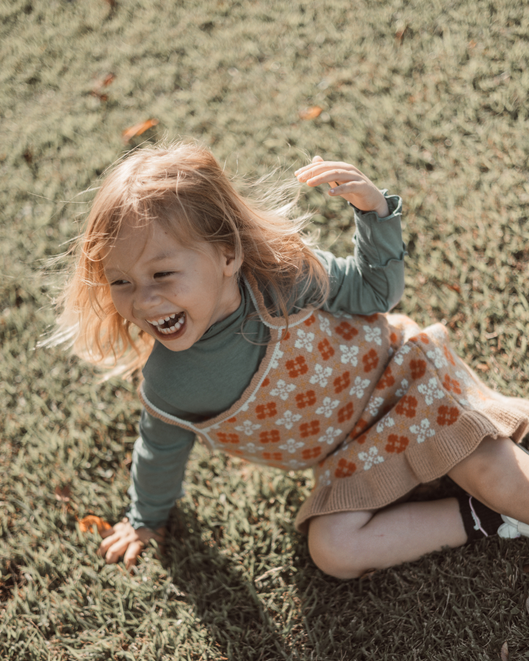 レトロフラワーニットキャミワンピースセット