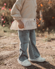 レースアップデニムパンツ