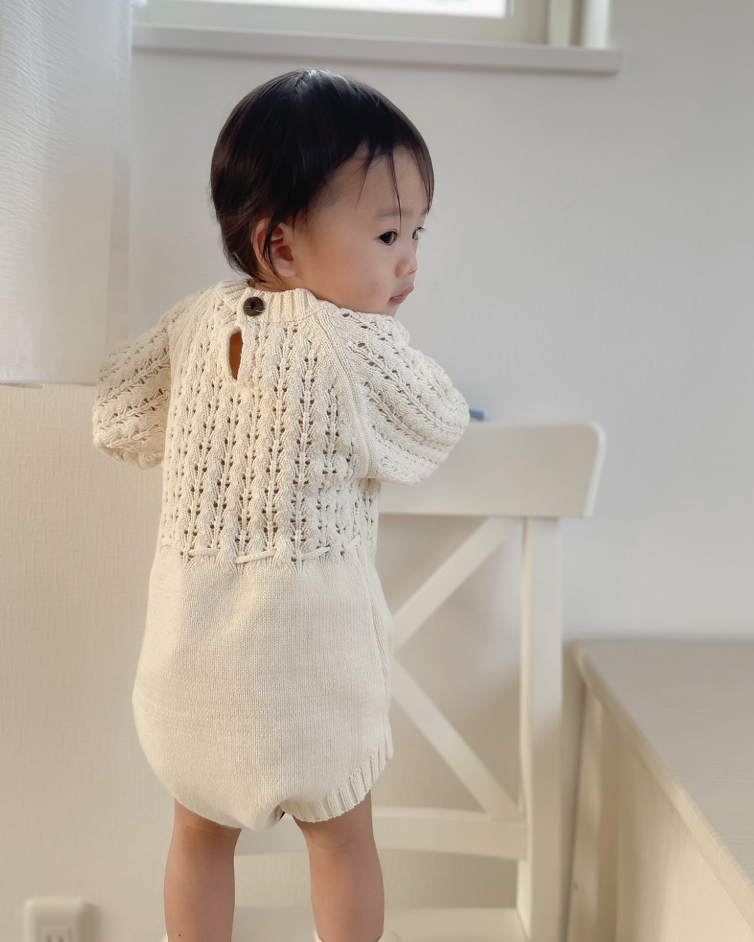 【新作】編みニットロンパース