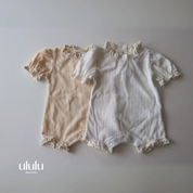 【SALE】セット：レースワッフルロンパースセット