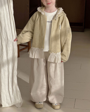 裾フリルパーカー