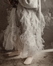 チュールフリルスウェットワンピース