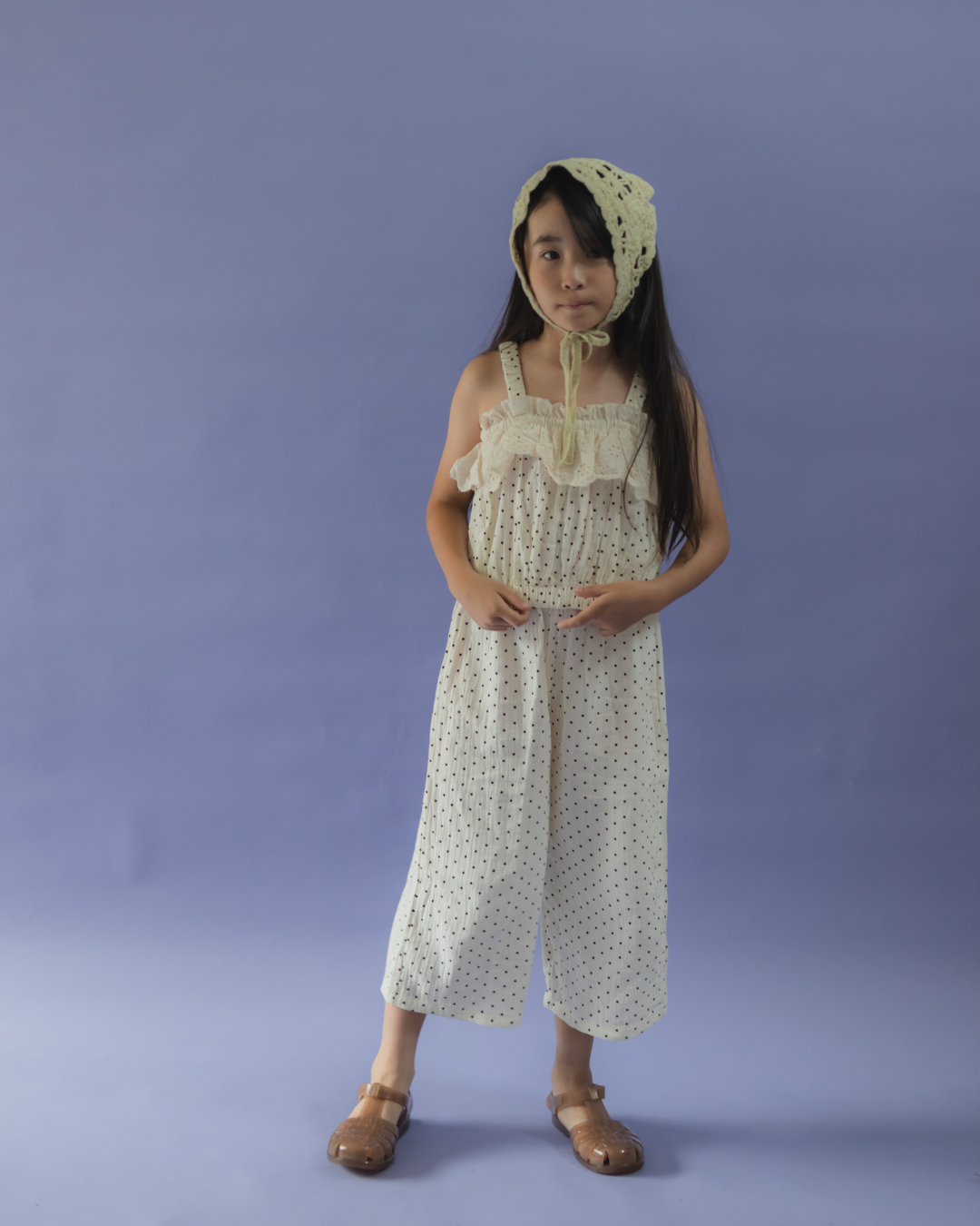 【SALE】アイレットフリルドット セットアップ