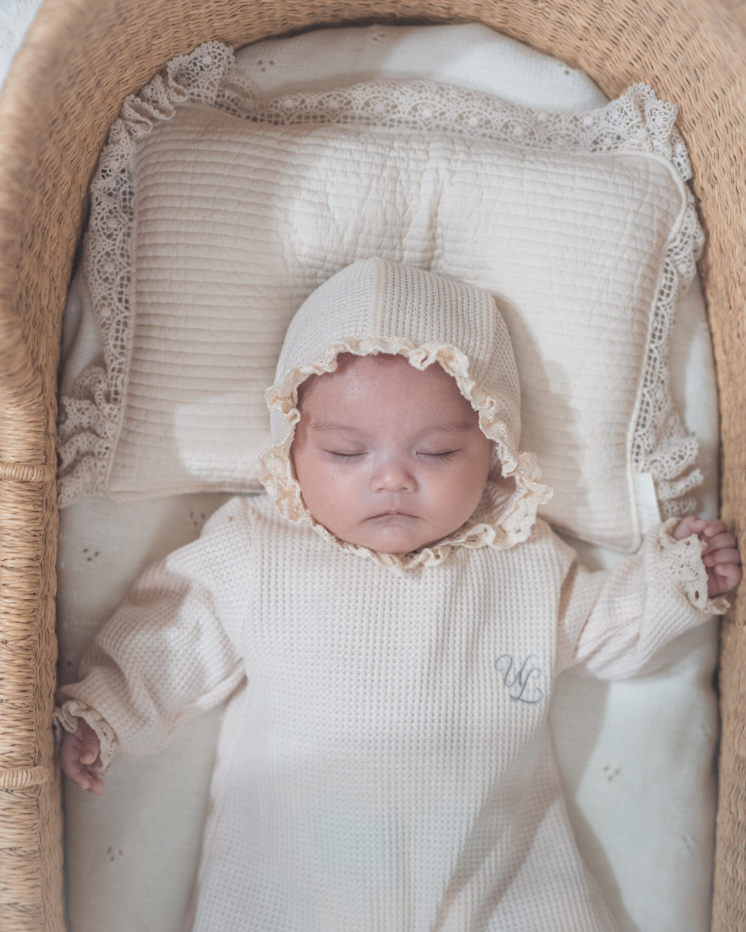 【新作 7日(金) 10:00 販売】UL ORIGINAL：ニューボーンワッフルロンパース