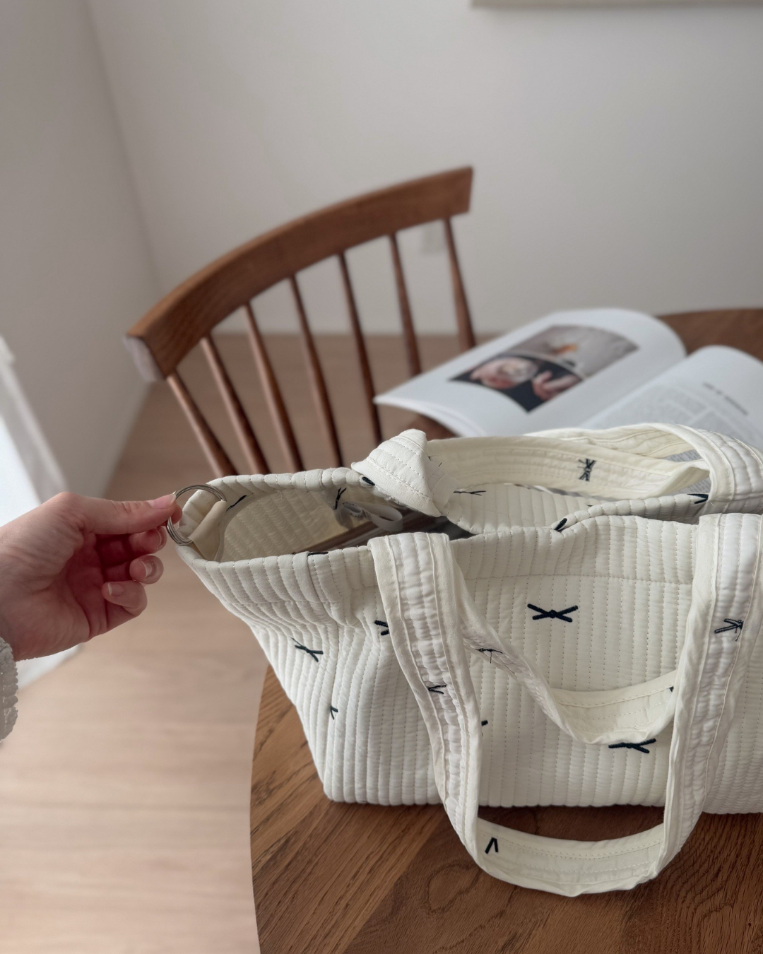 リボンマザーズバッグ