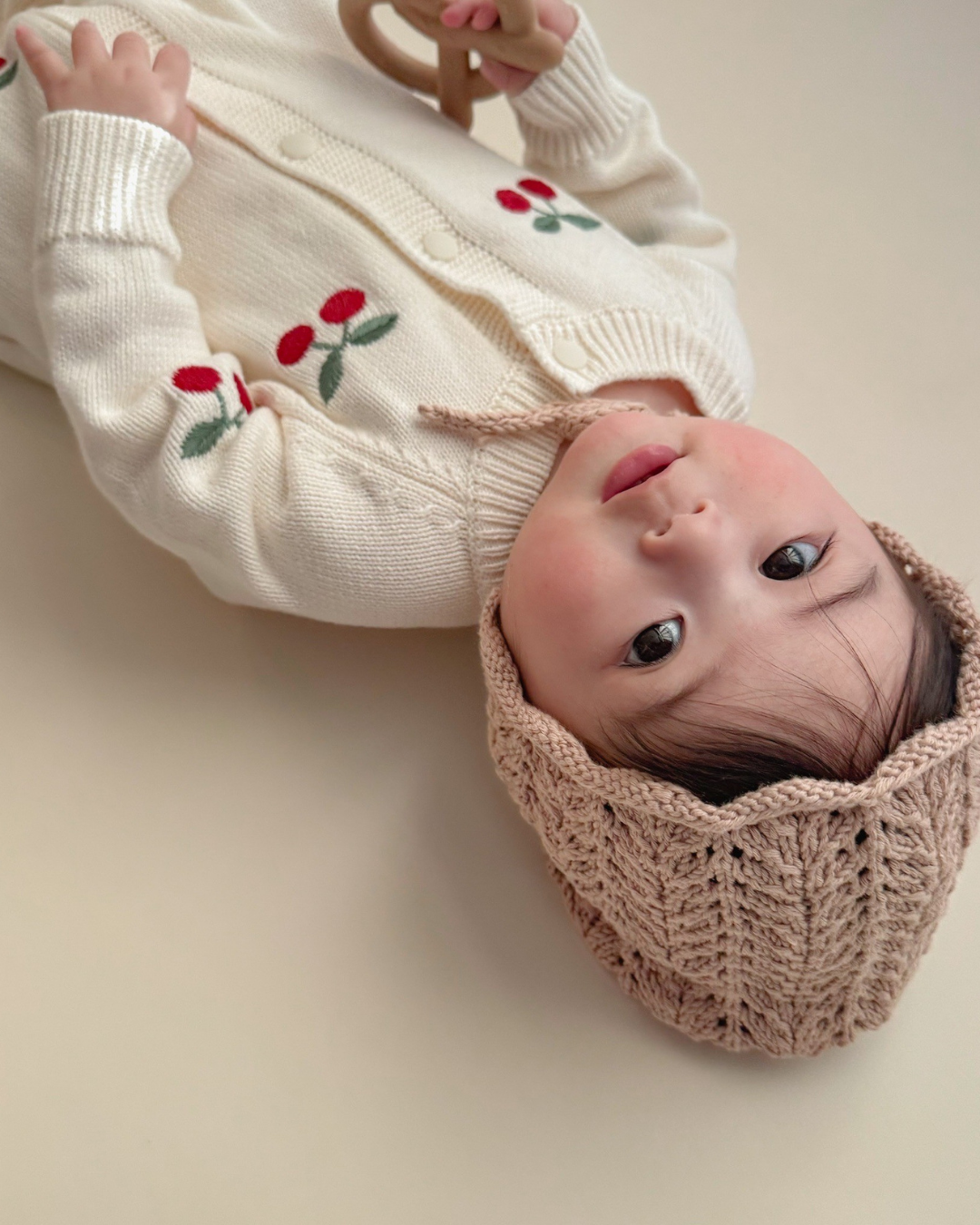 【新作】チェリーニットカバーオール