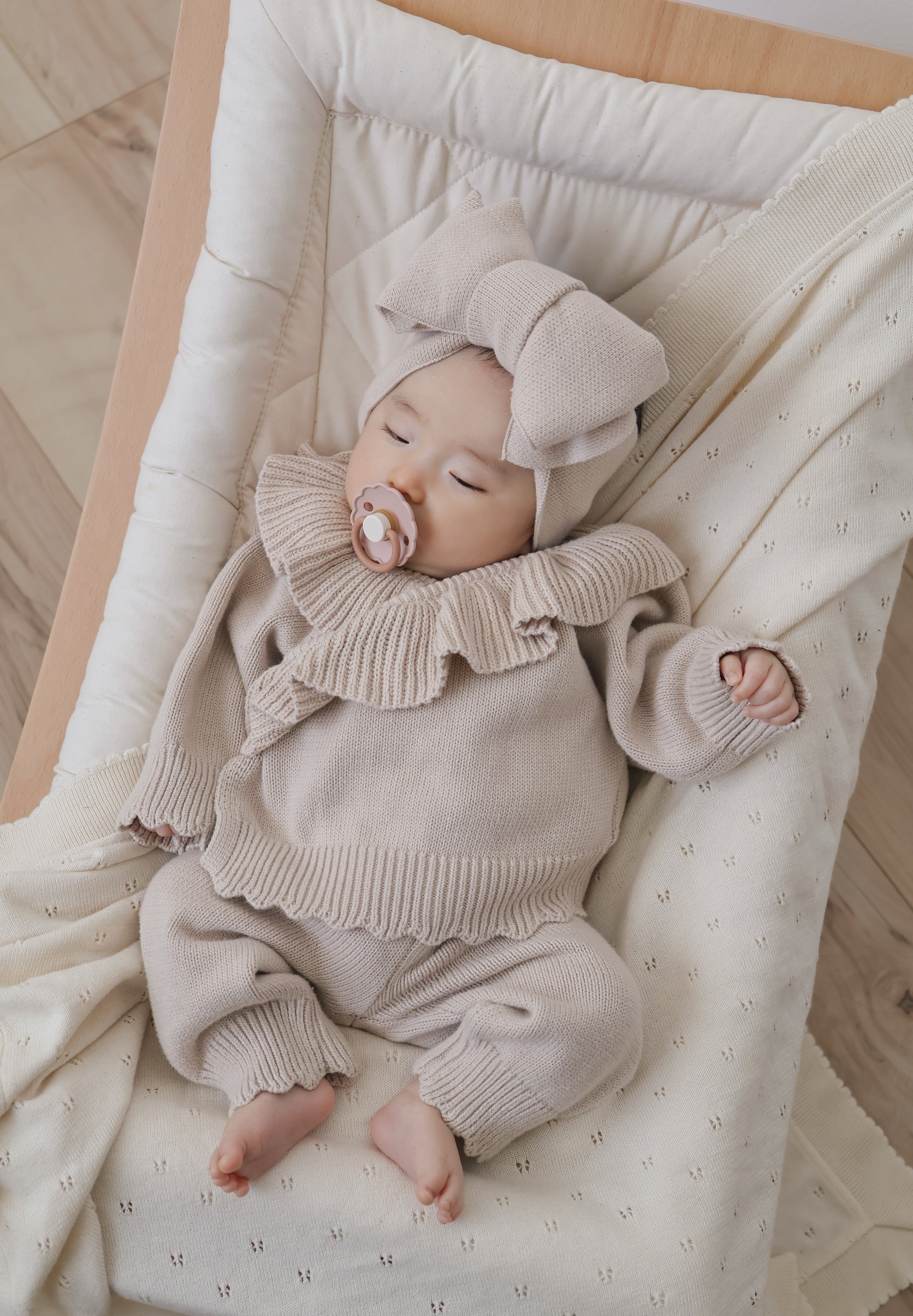 ベビーリボンニットセット