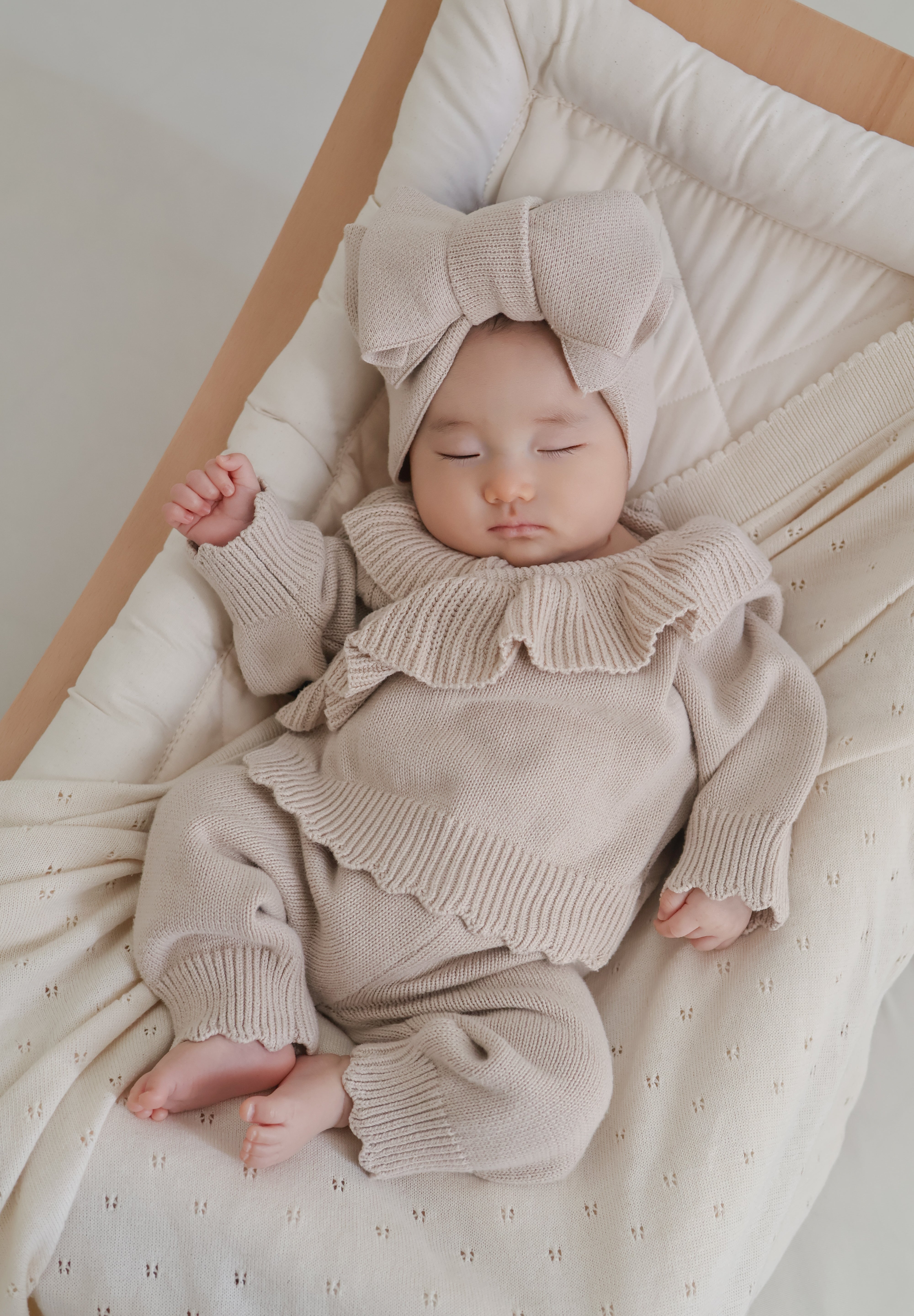 ベビーリボンニットセット