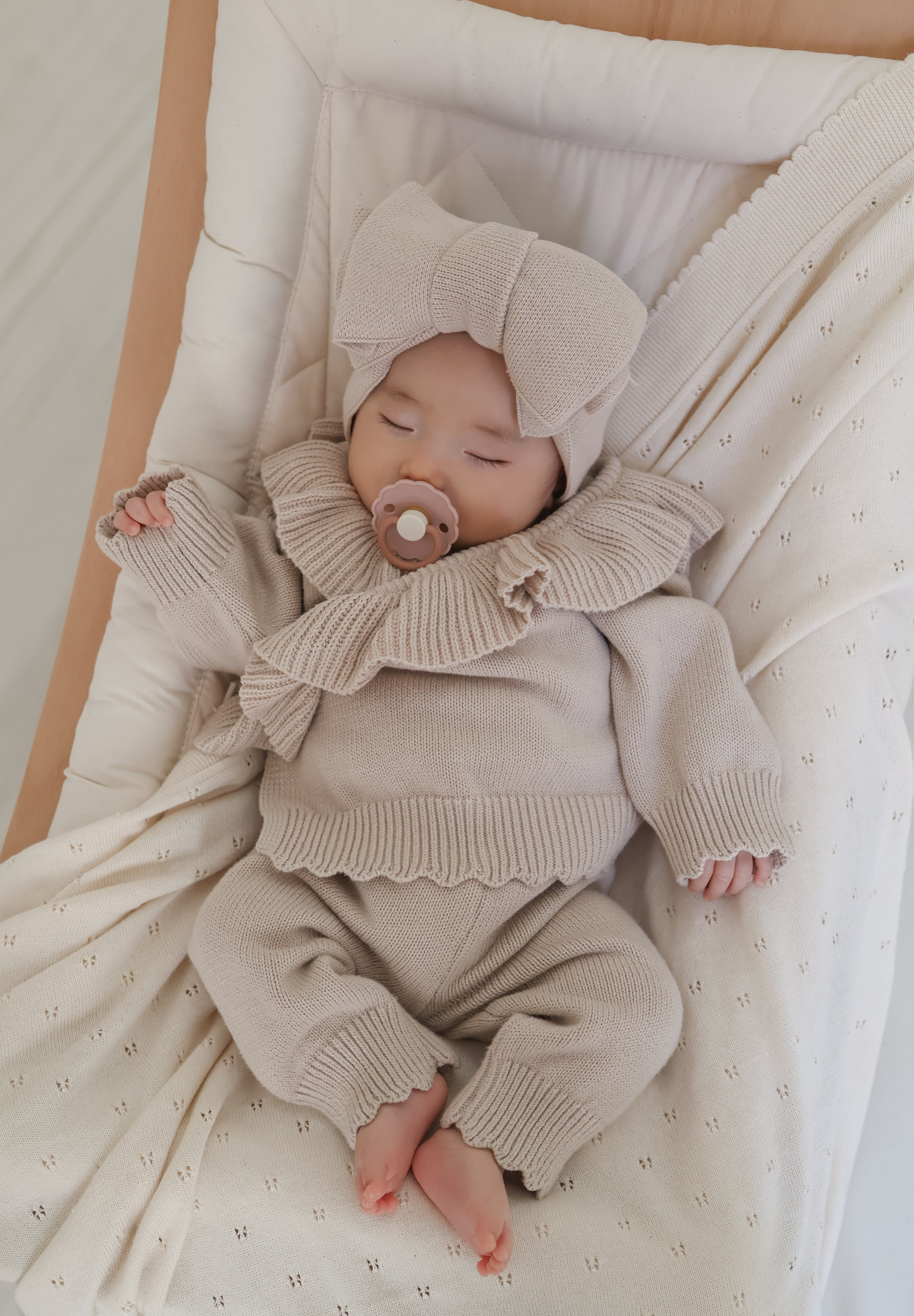 ベビーリボンニットセット