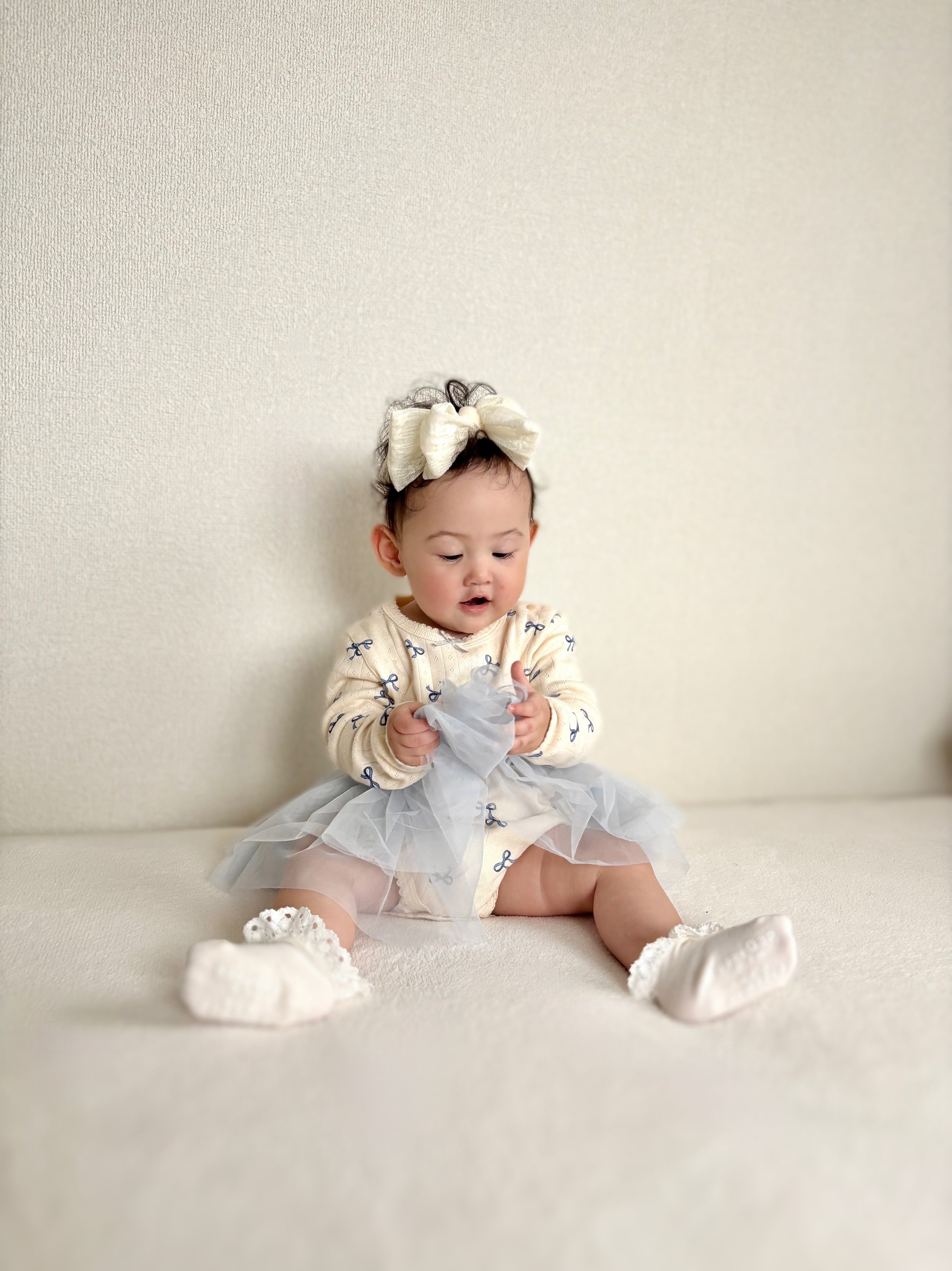 チュールスカートロンパース