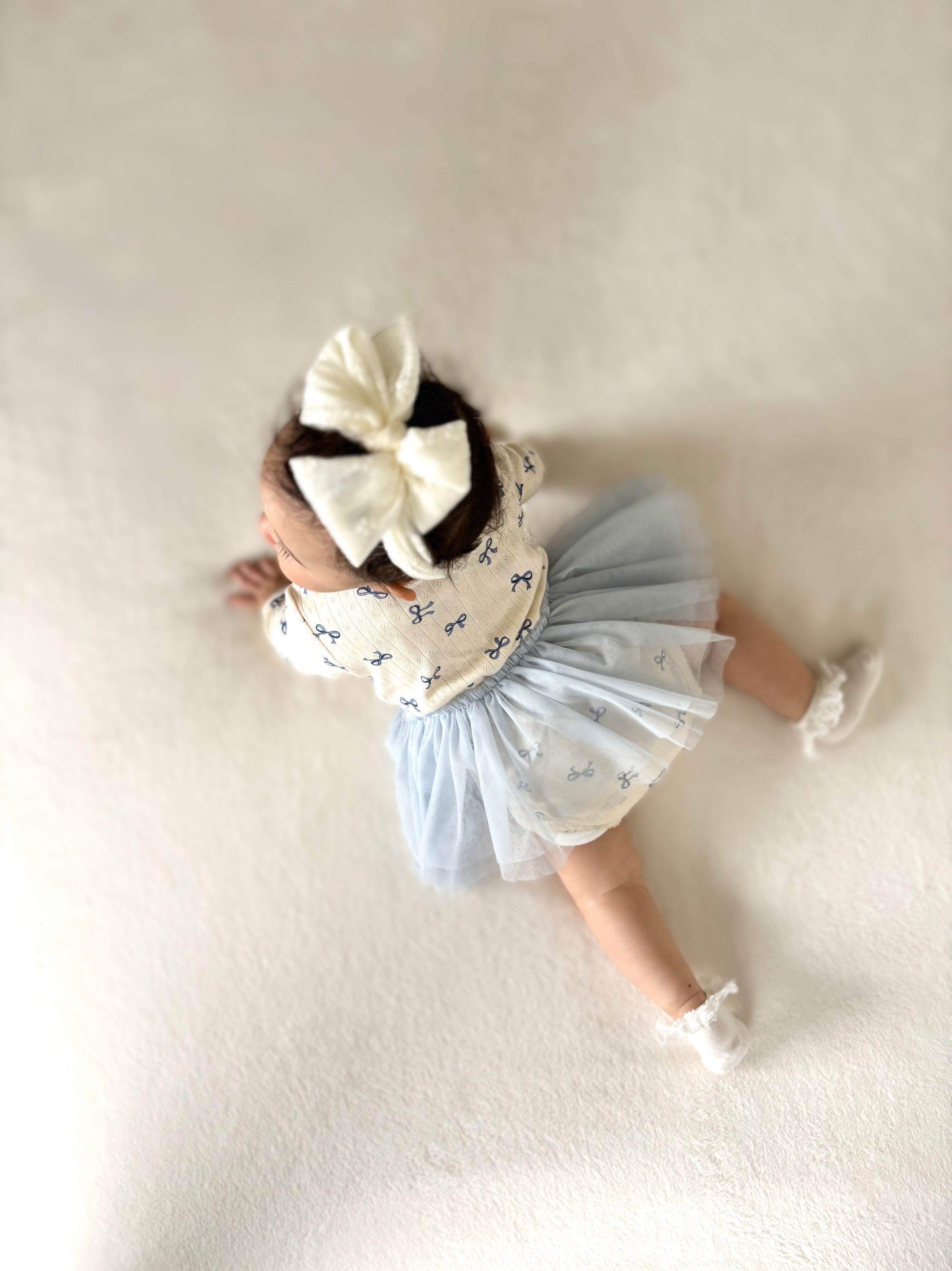 チュールスカートロンパース