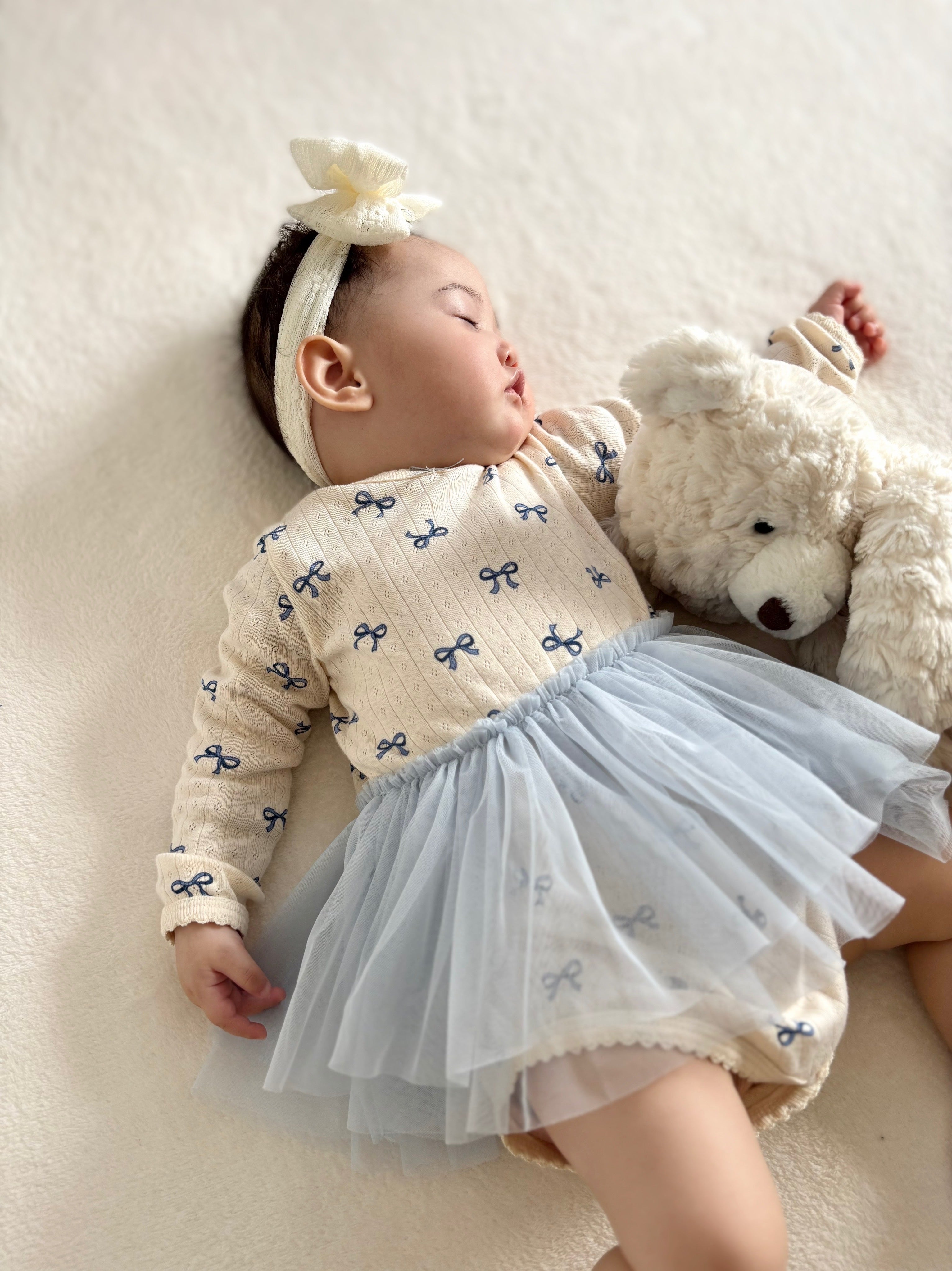 チュールスカートロンパース