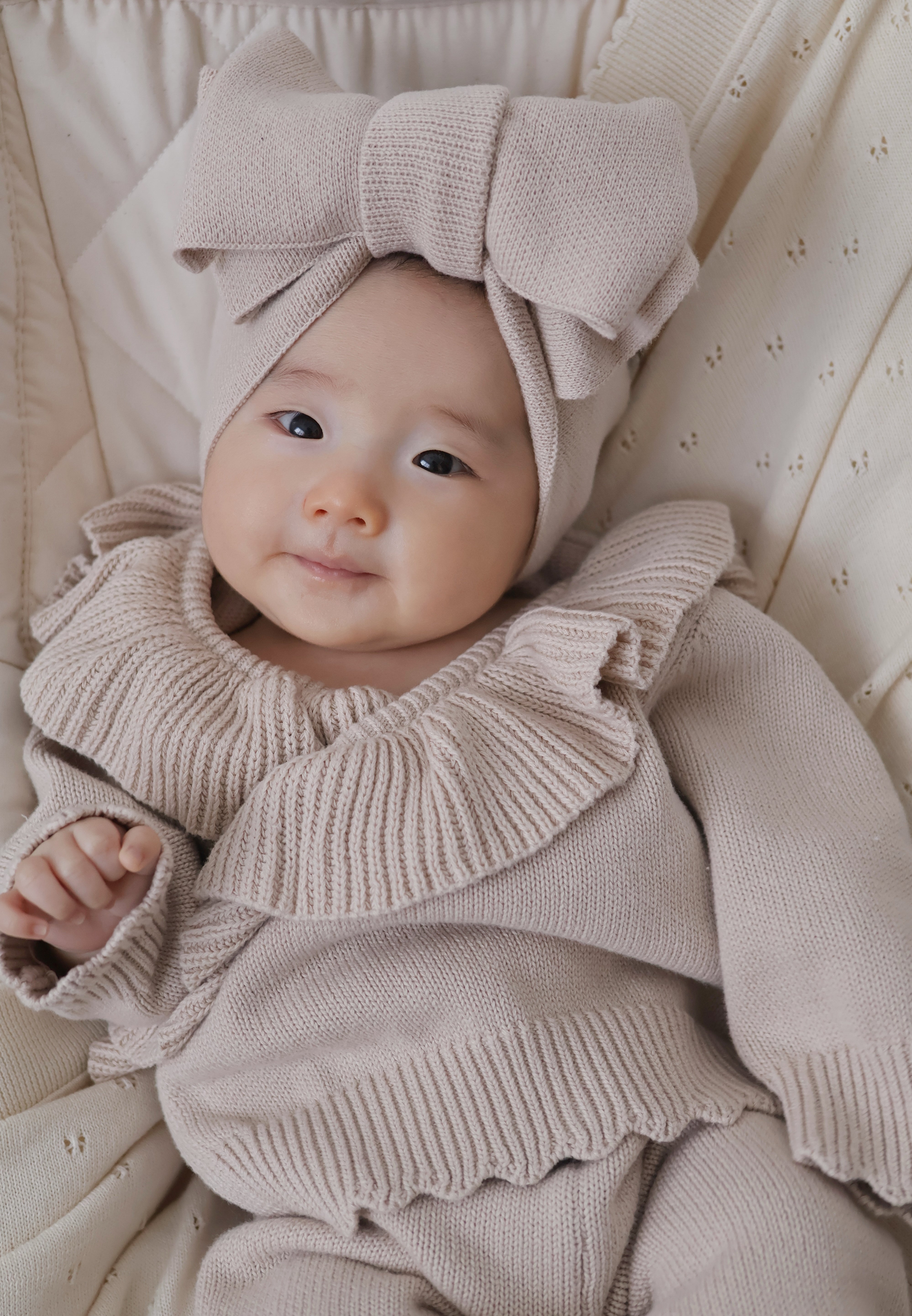 ベビーリボンニットセット