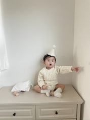 【新作】編みニットロンパース