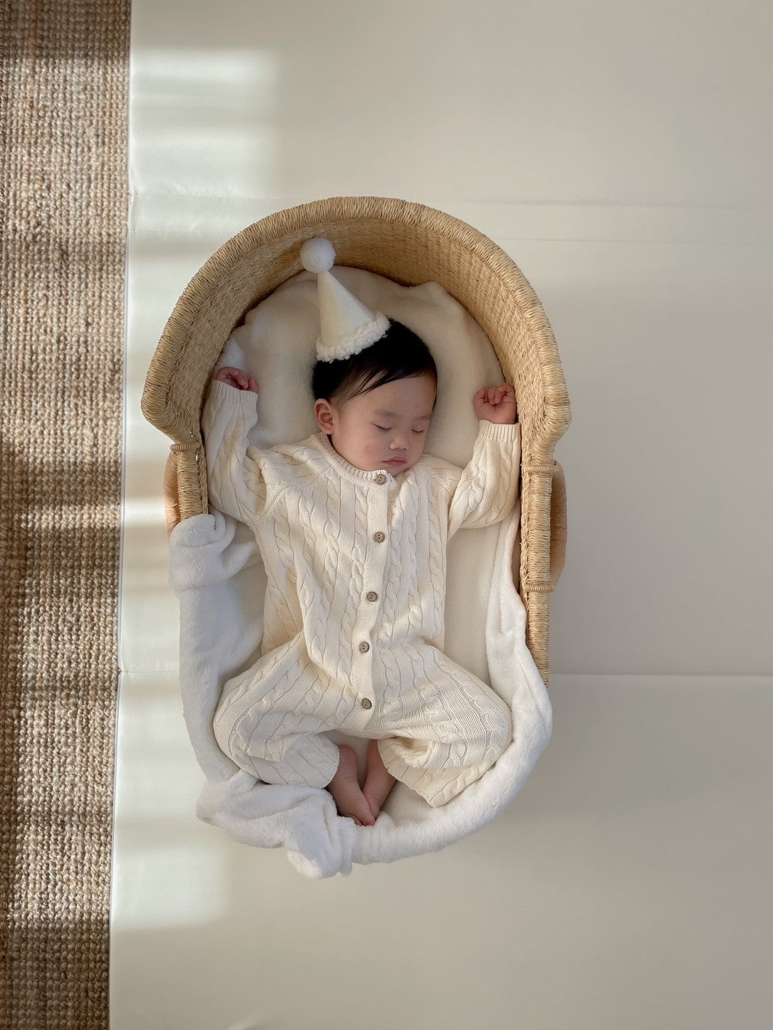 【新作】ケーブル編みカバーオール