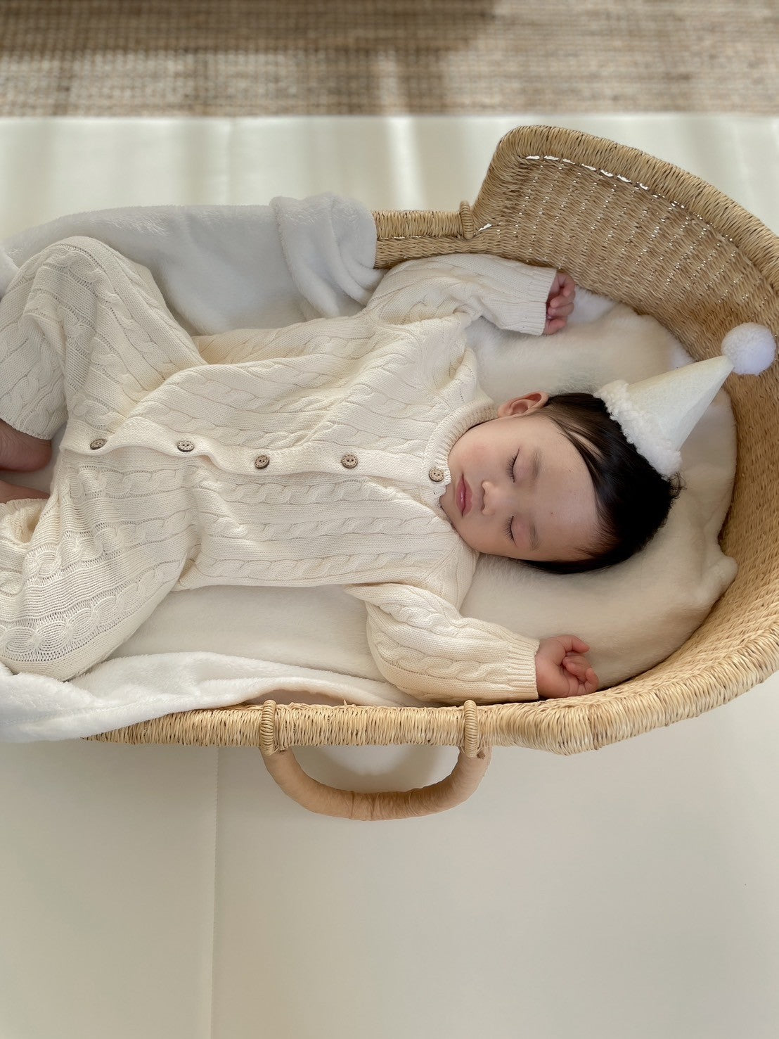 【新作】ケーブル編みカバーオール