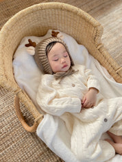 【新作】ケーブル編みカバーオール