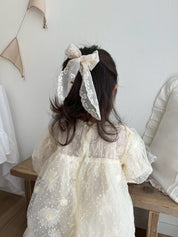 フラワー刺繍チュールドレス