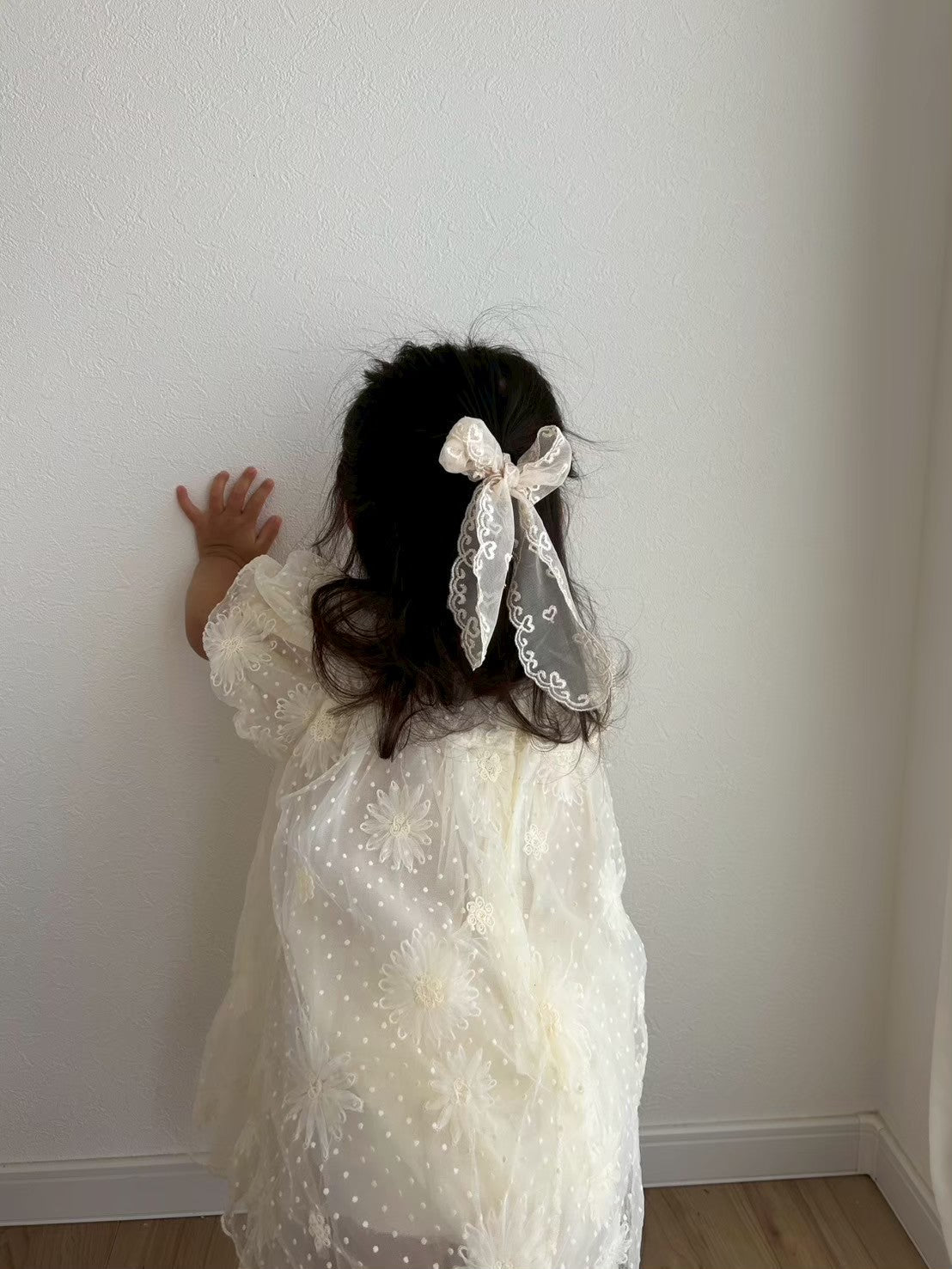 フラワー刺繍チュールドレス