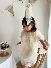 フラワー刺繍チュールドレス