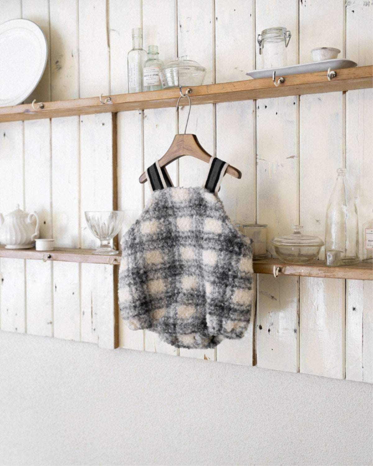 チェックボア ベビーサロペットブルマ