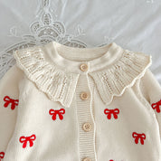 プティリボン ニットカーディガン / ロンパース