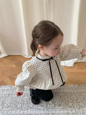 【新作】プチドットフリルロンパース