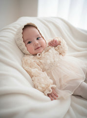 フローラルレースベビードレス