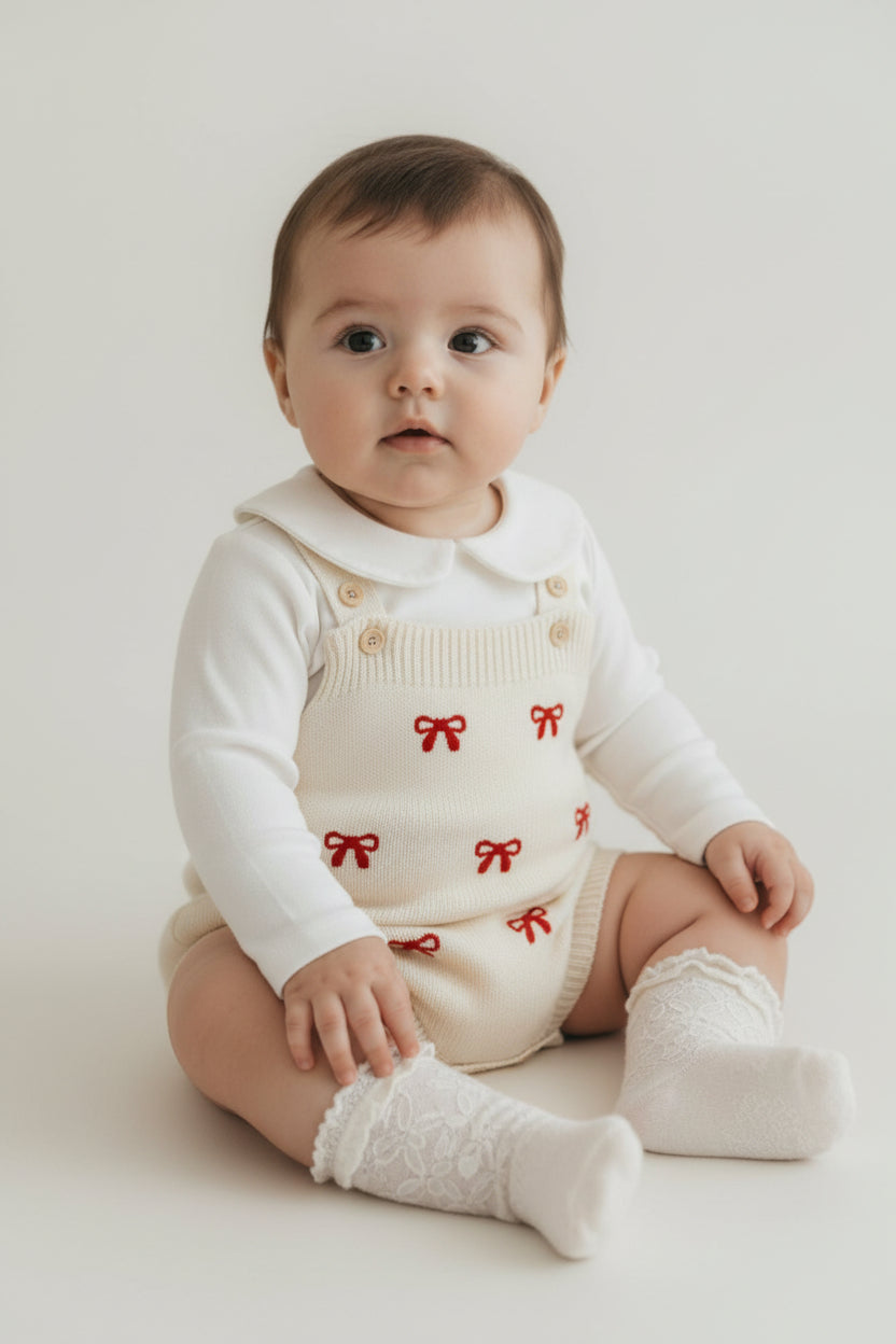 プティリボン ニットカーディガン / ロンパース