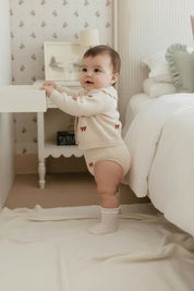 プティリボン ニットカーディガン / ロンパース