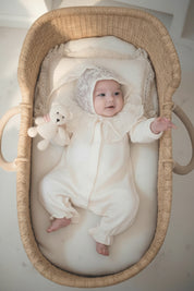 襟レースカバーオール