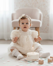 フラワー刺繍チュールドレス