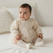 【新作】フローラルレースベビードレス